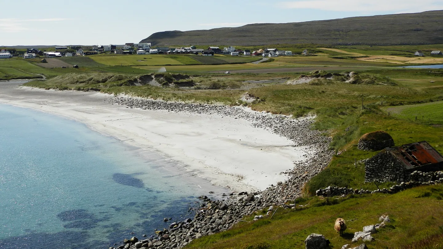 Sandoy, Faroe Islands travel banner
