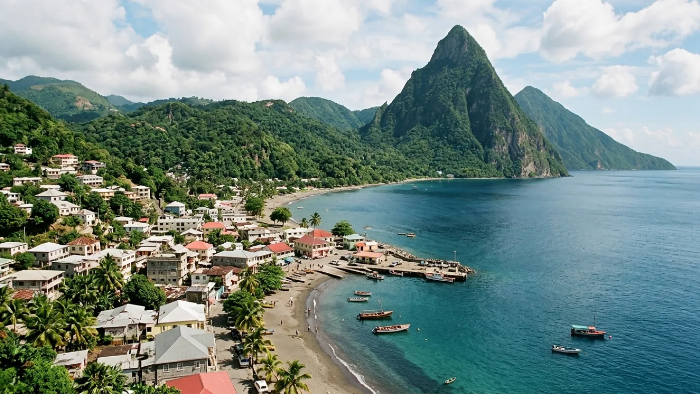Soufrière, Saint Lucia travel banner